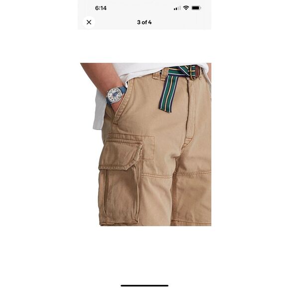 Polo Ralph Lauren Mens Sz 36 Cargo Shorts Classic Gellar Montana Khaki NWT - Picture 10 of 11